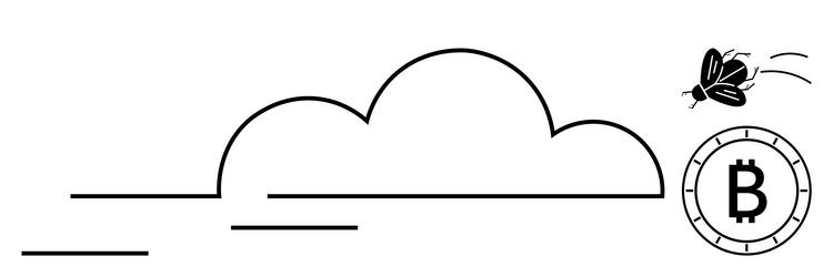 cloud computing and bitcoin technology represented vector image