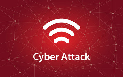 Cyber attacks white text vector