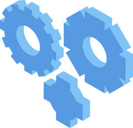 Gear wheels software test icon isometric style vector