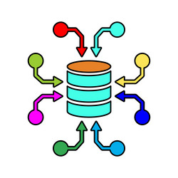 server collecting data icon colorful graphics vector image