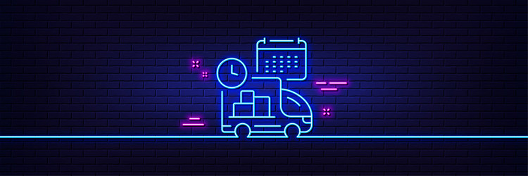 Delivery schedule line icon logistics calendar Vector Image