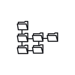 folder tree icon set directory structure symbol vector image