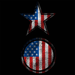 star with circle usa flag grunge Vector Image