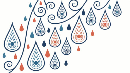 stylized abstract tear shapes with inner patterns vector image