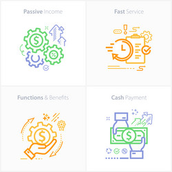 Colorful flat design icon passive income fast vector