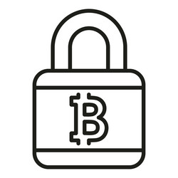 lock crypto data icon outline block chain vector