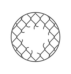 mesh netting torn rabitz with hole fence vector