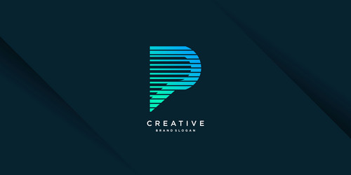 Modern creative p logo template with unique style Vector Image