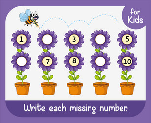 write each missing number vector image