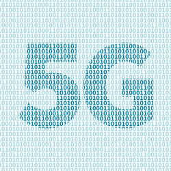 5g network technology in binary code vector