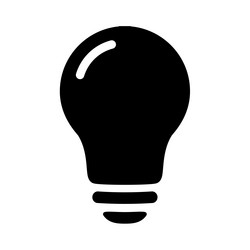 Black light bulb icon in flat style lighting lamp vector