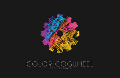 cogwheel logo color creative vector