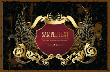 Luxury shield royal logo gold crown ornate Vector Image