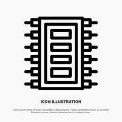tech hardware chip computer connect line icon vector image