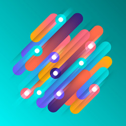 various colored rounded shapes lines in diagonal vector image