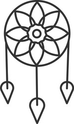 Dreamcatcher linear icon vector