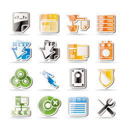 simple server side computer icons vector