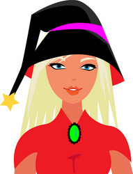 young blonde witch vector