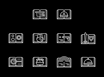 category of stories white line icons vector