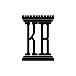 Kb logo monogram letter with shield shape design Vector Image