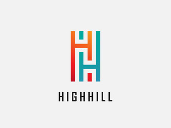 linked initial h and i geometric font design vector image