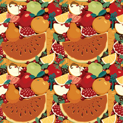 seamless pattern with various whole and sliced vector image