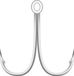 Classic fish hook icon realistic style Royalty Free Vector