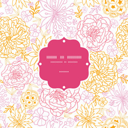 flowers outlined frame seamless pattern background vector