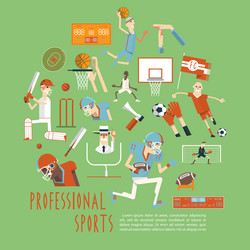 professional competitive team sports concept vector