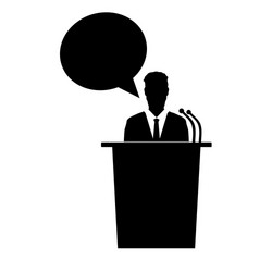 speaker talk black silhouette Vector Image