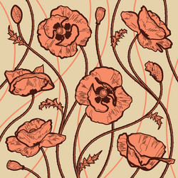 Poppies background vector