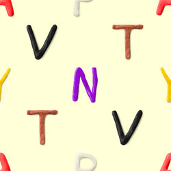 seamless pattern with alphabet handmade modeling vector image