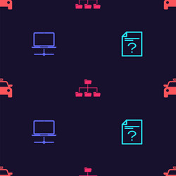 set unknown document computer network folder vector image