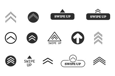 swipe up slide arrow button scroll ui icon vector image
