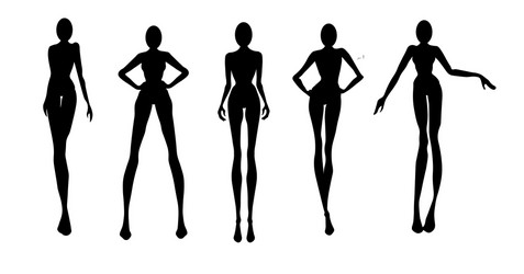 Woman Women Nude Female Silhouette Girl Sexy Figure Body Naked Vector