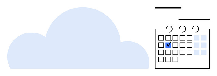 cloud integration with calendar for efficient vector image