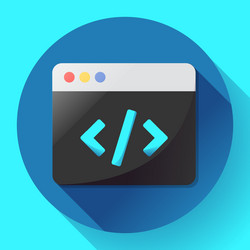 Coding App Icon - Flat Style vector image