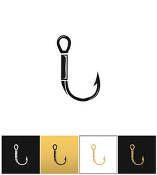 Fish hook or fishing line angle icon vector