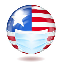 round glass button in usa flag colors vector