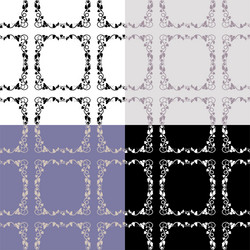 Set of geometric seamless patterns with grapevine vector