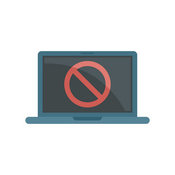 blocked laptop icon flat block data vector