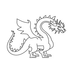 Dragon Symbol - Outline Art Vector Image