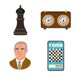 isolated object chess and game icon set vector image