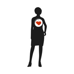Silhouette woman in a dress standing Royalty Free Vector
