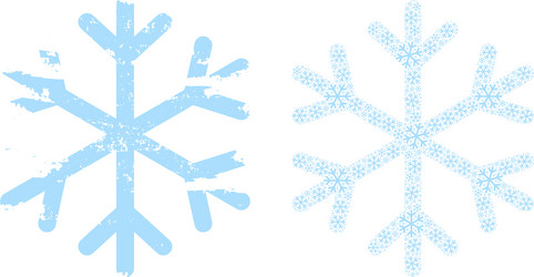 snowflake icon recursion mosaic and grunge vector image
