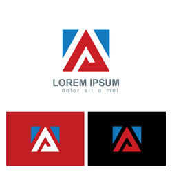 Square triangle letter a logo vector