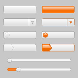 white web interface buttons with orange tags vector image