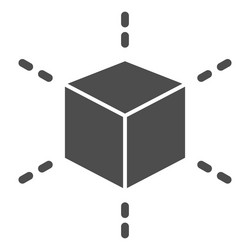 3d modeling cube solid icon square model vector image