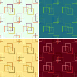 seamless rectangulars outline pattern set vector image