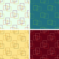 Seamless rectangulars outline pattern set vector